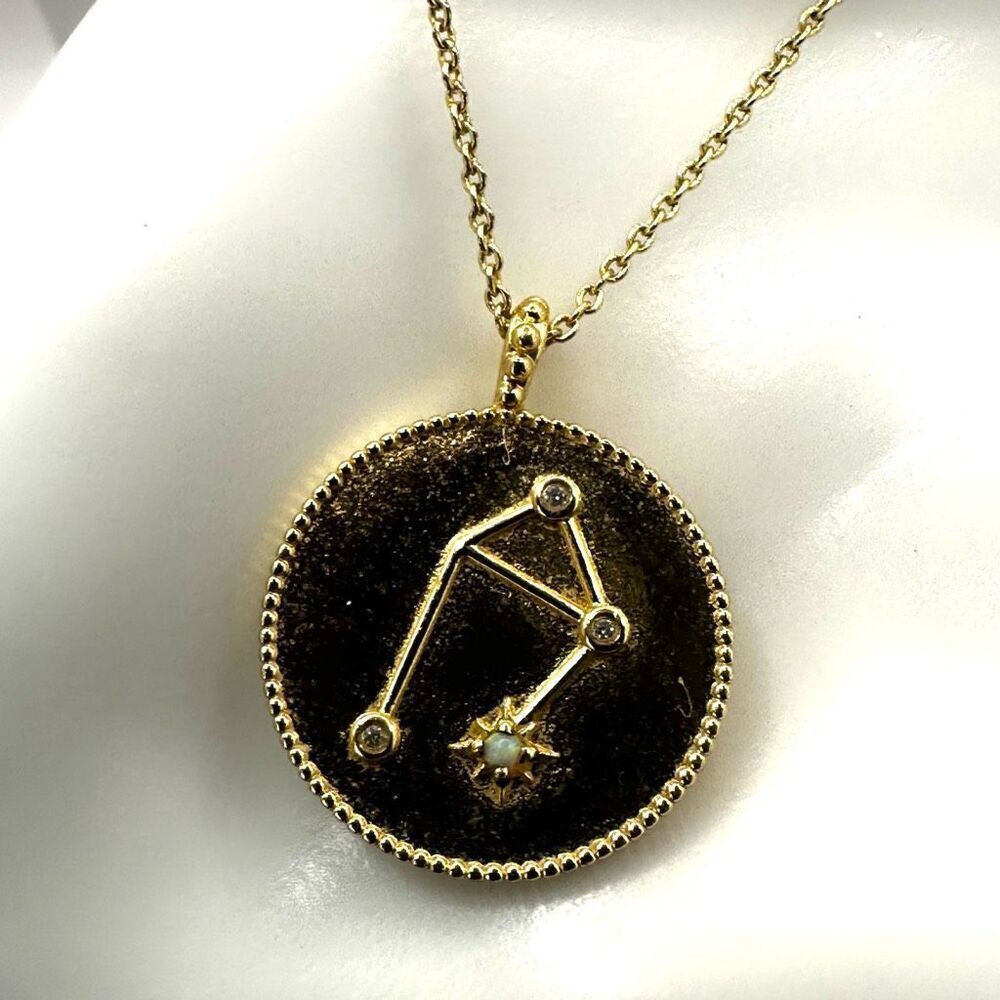 Gorjana 18k gold plated libra opalite coin necklace - Picture 9 of 11